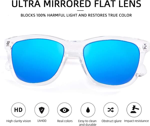 Dame Solbriller UV400 Spejlglas, Velegnet til Udendørs, Ferie, Kørsel Crystal Blue
