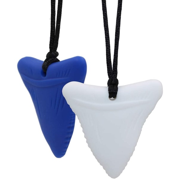 SharkToothChew Halsband för pojkar, flickor, 3 paket SilikonSensorisk Oral Motorhjälpmedel Tandleksaker för autism