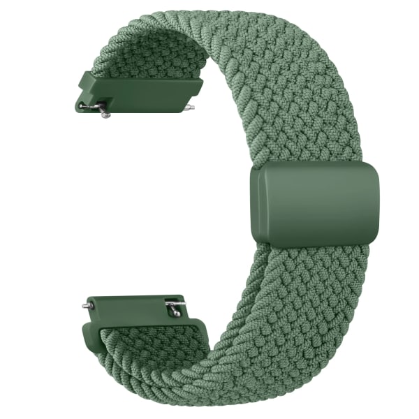 20mm Flätat Solo Loop Armband för Garmin Vivoactive 5/3/3 Music, Passar Även Garmin VivoMove3/Trend/Sport Venu SQ/SQ2/2plus, Grön green 20mm