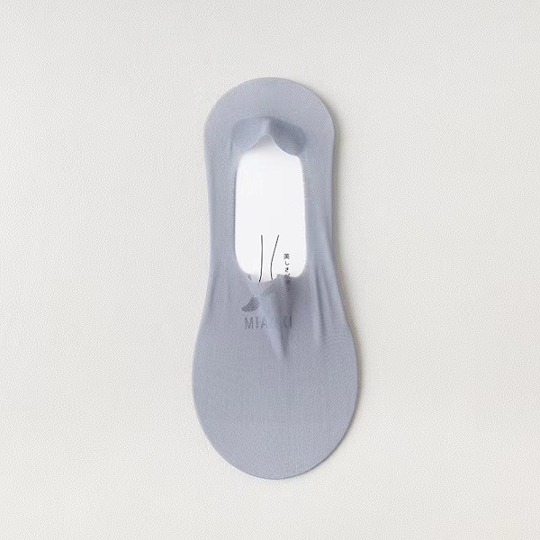 5 Par Dam Osynliga Båtsockor Andningsbara Silikon Halkfria Ultratunna Socktofflor Högkvalitativ Elastisk Is Silke Låga Strumpor-FS2- Blue