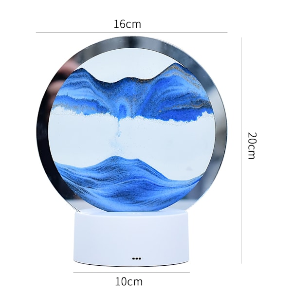 Flytende Sand Skrivebordslampe Timeglass Actionlampe Dekorasjon Gave blue