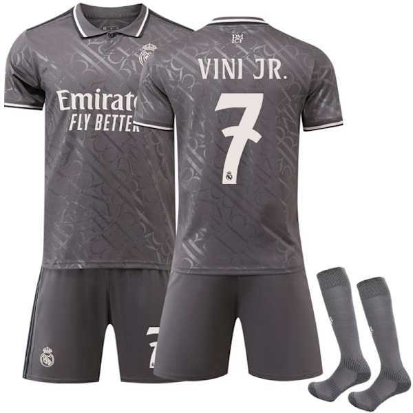 Real Madrid Vieras Pelipaita Lapset & Aikuiset 2024-2025 Vinicius Nro. 7 VINI JR-FS1- 16