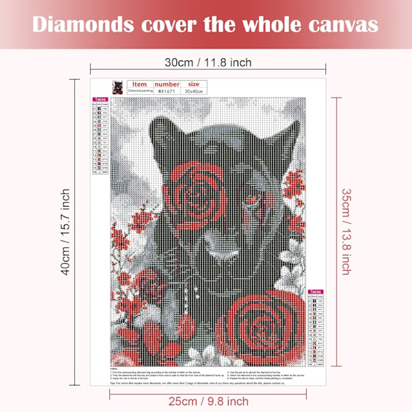 Tiger Diamantmaalaus Täysi Rhinestones, Diamantkirjonta Täysi