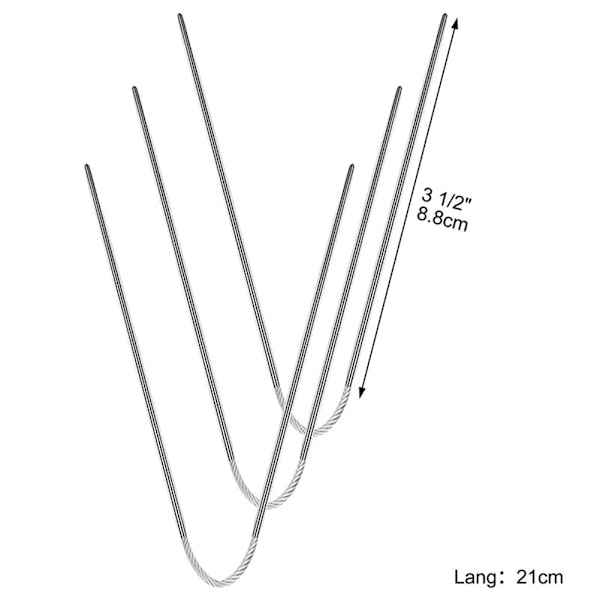 3 stk Runde Pinde Fleksible Runde Pinde i Rustfrit Stål DIY Strikketilbehør 3pcs 3pcs 4.5mm