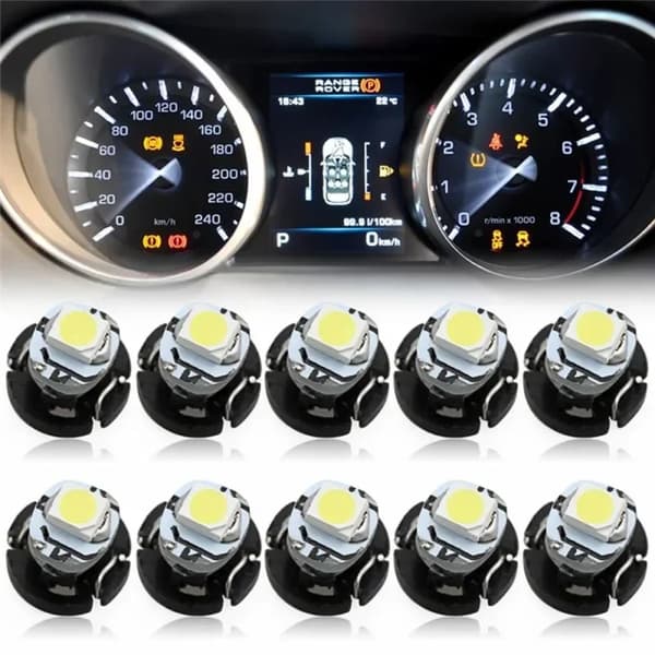 New 10pcs T3 T4.2 T4.7 1SMD LED Low Consumption High Brightness Long Life Bulb NEO Wedge Dashboard Indicator Light WHITE