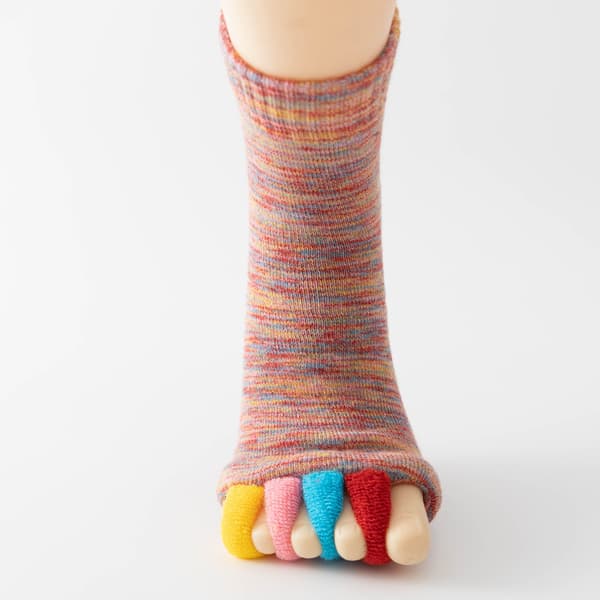 Yoga Toe Spreader Socks, Open Toe Five Finger Socks for Bunion Corrector, One Size