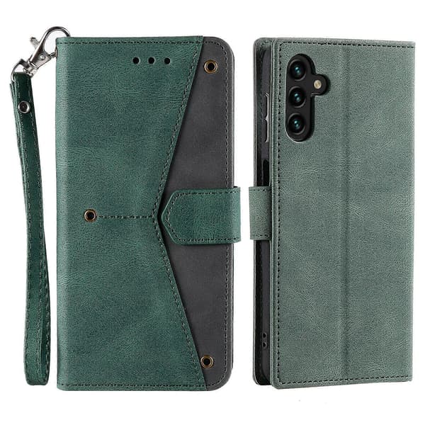 Samsung Galaxy A17 5G Leather Wallet Case with Spliced Stitching and Wrist Strap