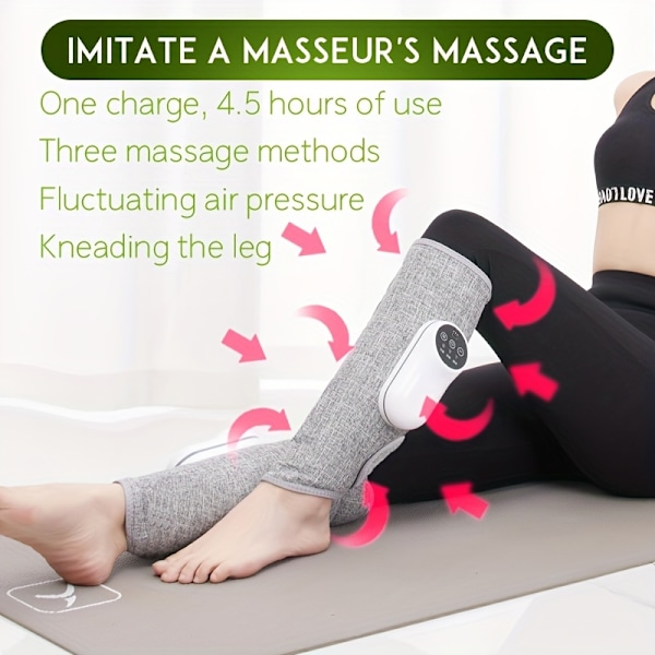 Benmassageinstrument Fuldautomatisk Lufttryk Massage Varmekompres Knådning Relief Kalvemuskelømhed Åreknuder Ben Skønhedsinstrument 816