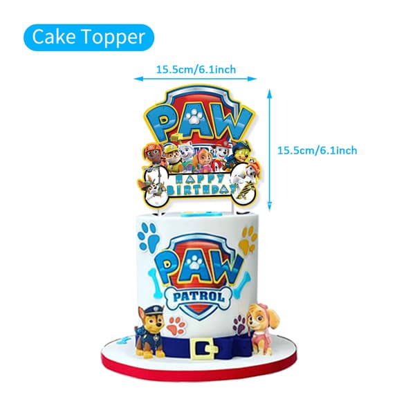 Paw Patrol-tema ballonger, banner, vimpler og kaketopper-FS-