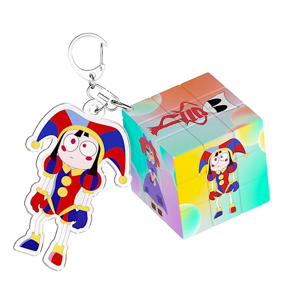 3.5cm The Amazing Digital Circus Third-Order Magic Square Keychain Cartoon Cute Keychains, Pendant Decoration Gift-FS2- Pomni