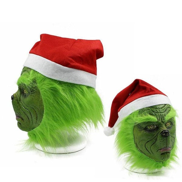 Grinch Halloween-kostume - Cosplay Julemand Fancy Dress Outfit til Mænd (Inkluderer Maske)