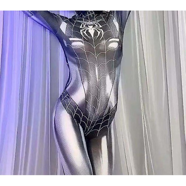 Spiderman Cosplay-kostym för kvinnor, Halloween påsk svart black 2XL