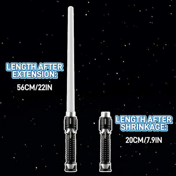 Utdragbar ljussabel för barn - Ljussabel leksakssvärd med LED-lampor för pojkar, flickor - Perfekt för barnkalas, nyår, påsk - 2 st