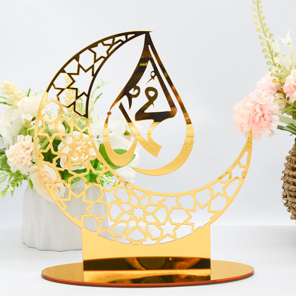 Eid Mubarak Akrylpynt Ramadan Gullmåne Dekorasjon