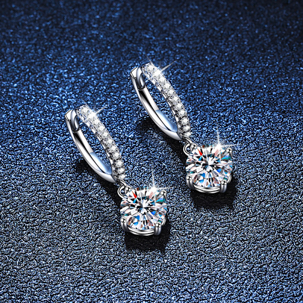 S925 Sterling Silver örhängen för damer med färgglada labbskapade ädelstenar, stiftörhängen safirörhängen