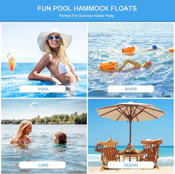 Inflatable Pool Float Pool Accessories Inflatable Pool Hammock Floating Pool Chair Inflatable Pool Lounger for Adults Travel 2-pack