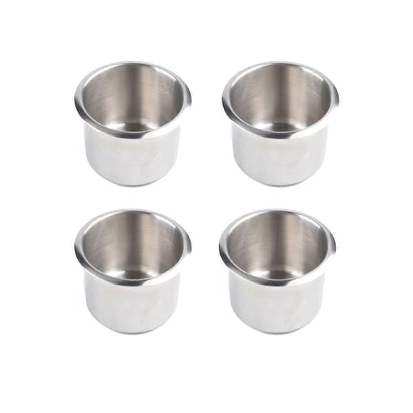 4 stk Universal Marinebåt Koppholder 68x55mm Rustfritt Stål Drop-in Drikkeholder for Pokerbord Sofa