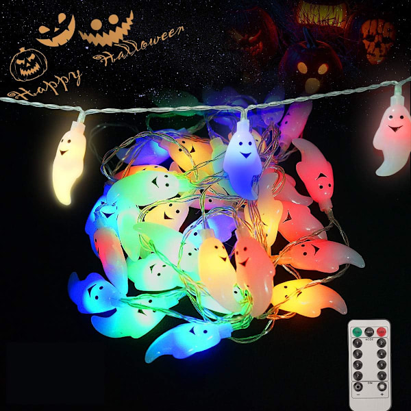 Halloween Ljusslinga, 3M 20 LED Pumpa Spökljus