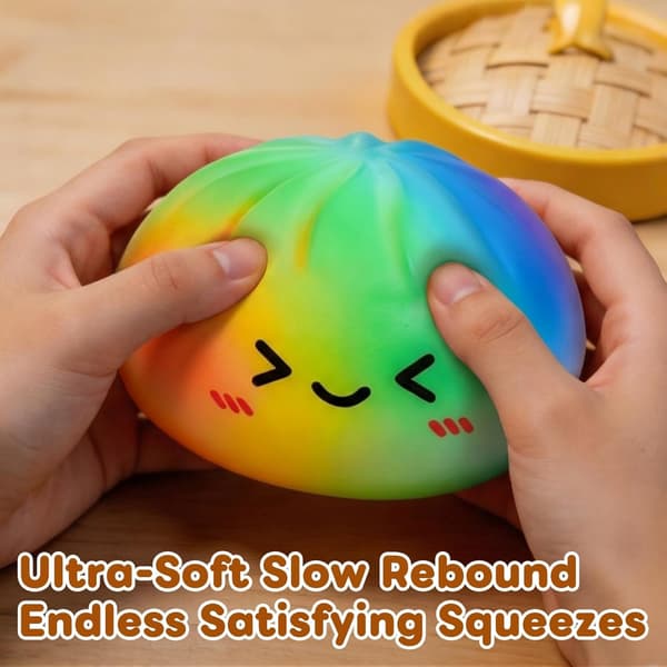 Sateenkaari Dumpling Squishy - Värikäs Pullamainen Stressilelu, Aistien Rentoutuslelu 2 Pcs multicolor