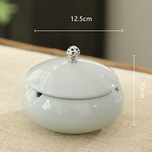 Askebæger Keramik Kreativt Hjem Stue Europæisk stil Låg Askebæger Ashtray with lid (ice cracked blue)
