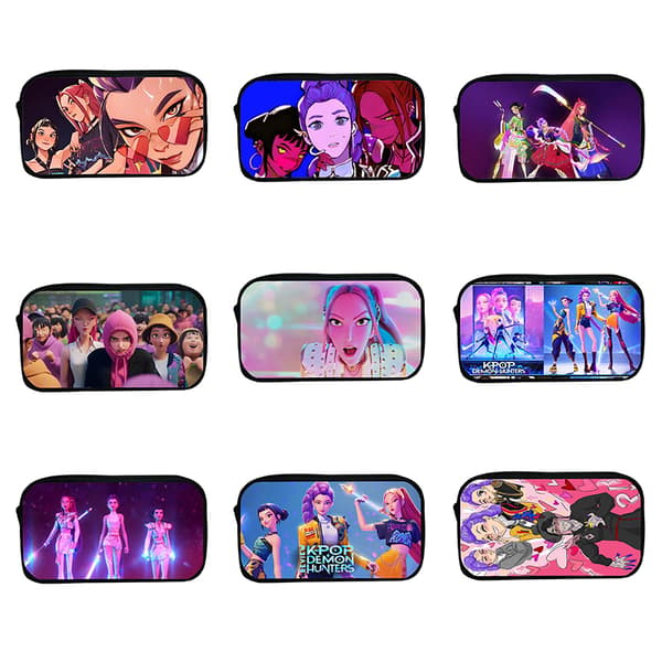 Kpop Demon Hunters Pencil Case for Students Cartoon Pen Box Stati