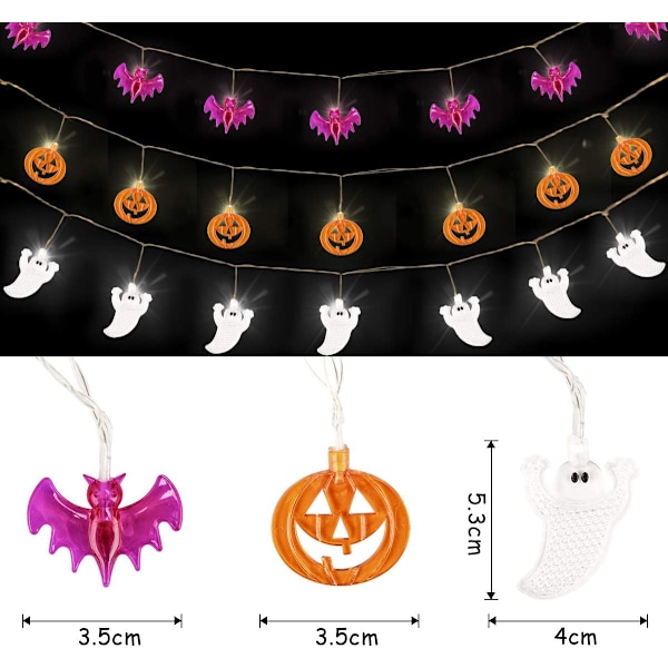 Koristeelliset Halloween-valosarjat Halloweeniin, 3,7 m Paristo