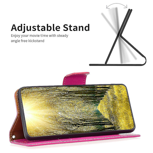 Samsung Galaxy A25 5G Telefonetui Læderpung Litchi Struktur Stativ Anti-Drop Telefonetui Med Rem