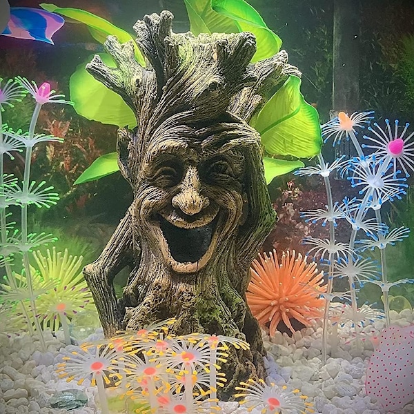Dekorativt Akvarium Statue - Realistisk Træskulptur - Fisk Kan