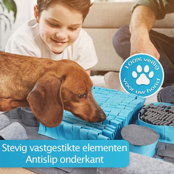Sniffmatta hund med 10 funktioner, hjärnspel blågrå