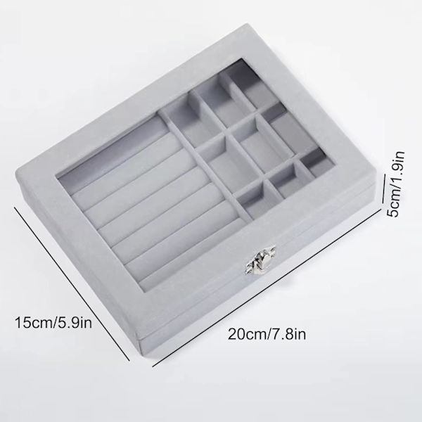 Fløjls Smykke Organizer, Ring Øreringe Organizer