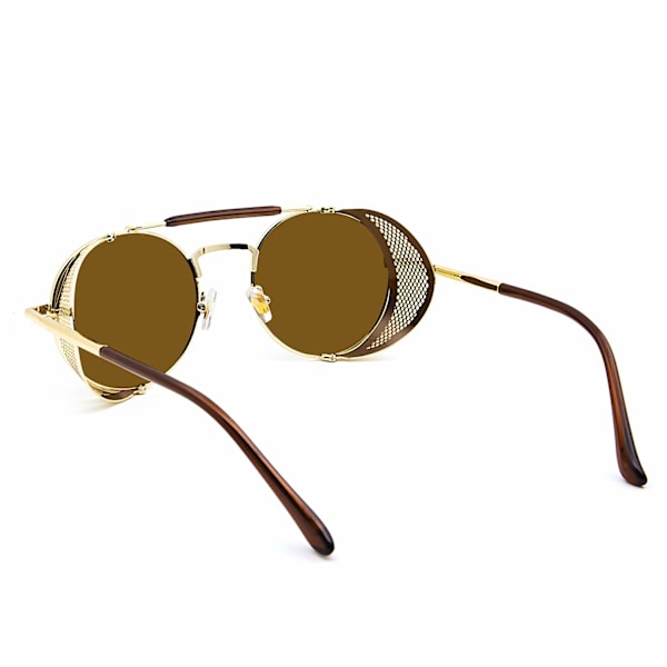 Steampunk-tyyliset pyöreät aurinkolasit miehille ja naisille, vintage retro