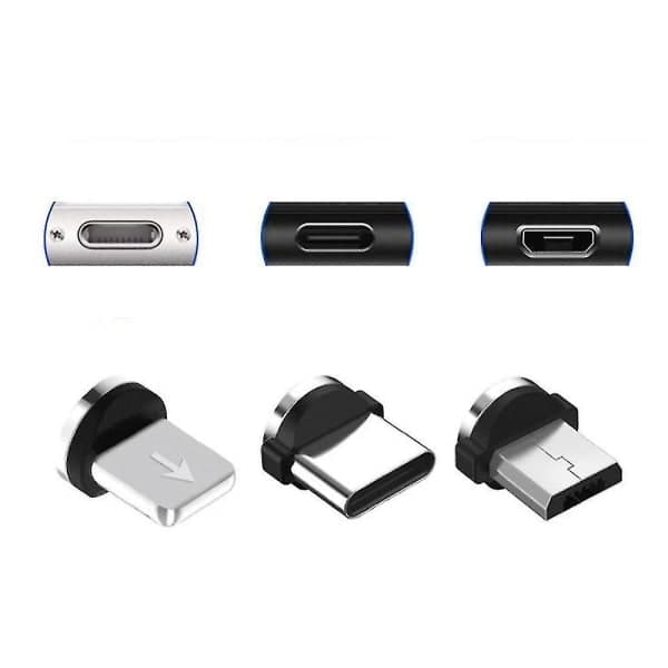 4-pak magnetisk opladerkabel, 3-i-1 selvoprulende telefonkabel-FS-