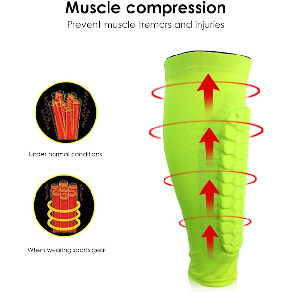 A Pair of Professional Calf Compression Sleeves Shin Guard Impact Fall Protection Green (XL) green green l