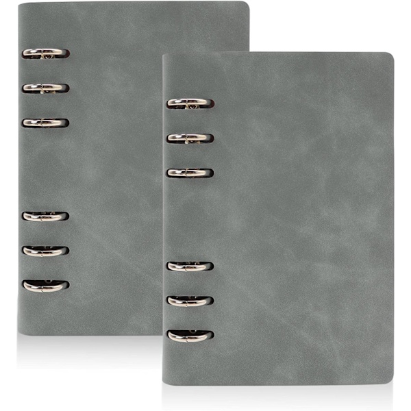 A6 PU Läder Anteckningsbok Ringpärm, 6 Ring Budgetplanerare Pärm Omslag
