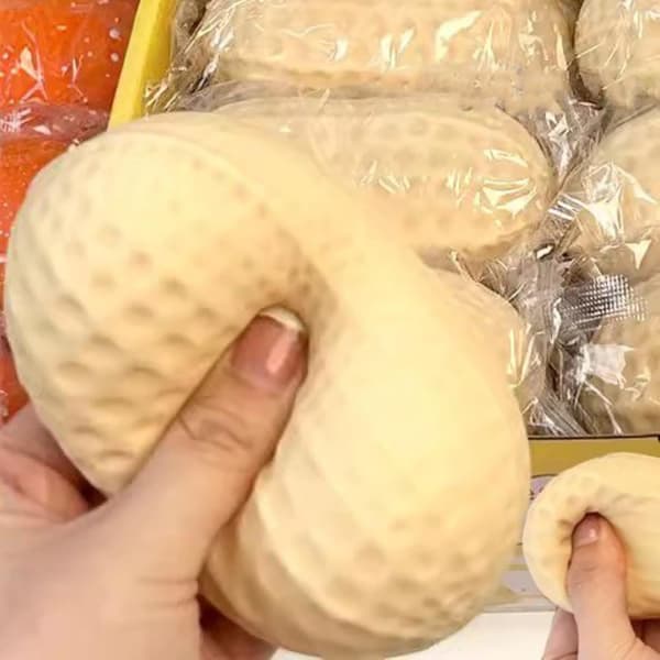 Taba Squishy Peanut Stresslegetøj, Sikkert Stressbold, Realistisk Peanut Fidget Legetøj, Ikke-giftigt Sensorisk Legetøj til Børn
