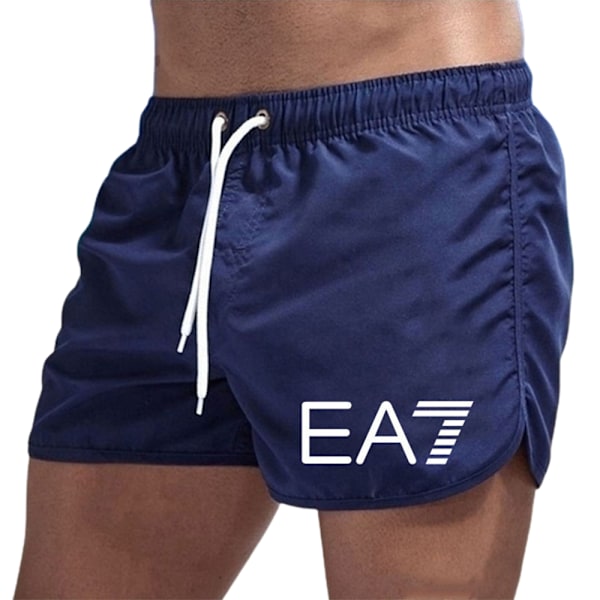 Herrbadshorts EA7 Badshorts Sommarsemester Strand Casual Trunks Navy Blue Navy Blue M