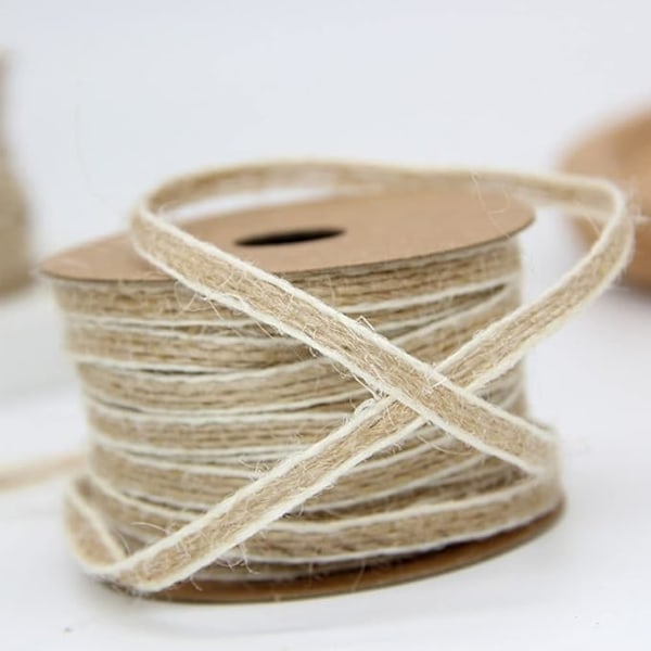 2 ruller jutegarn for bryllupsdekorasjon 0,5 cm x 10 m