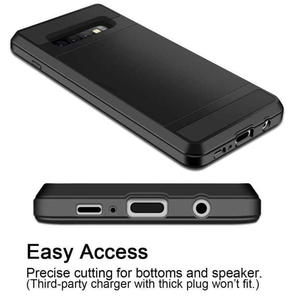 Samsung S10 iskunkestävä kuori korttipaikalla (SM-G973F)