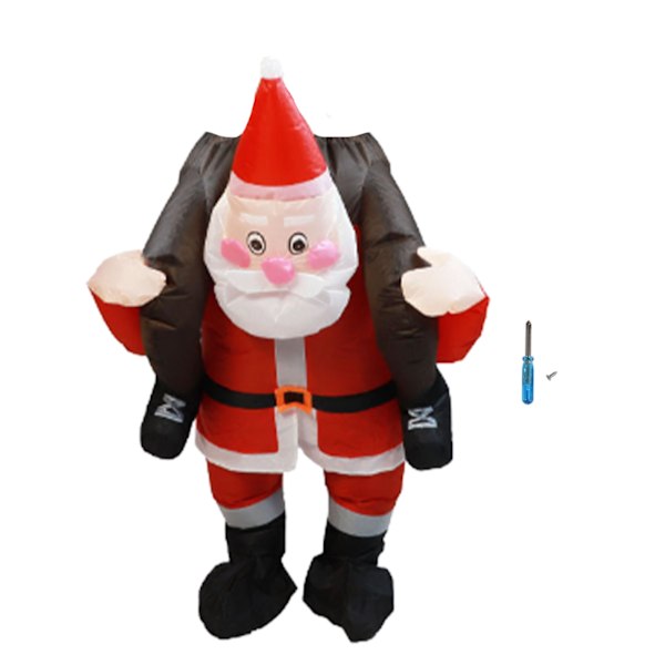 Jultomtedräkt, rolig uppblåsbar tomte som rider på en showfest Cosplay-rollspel rekvisita (150-190cm)