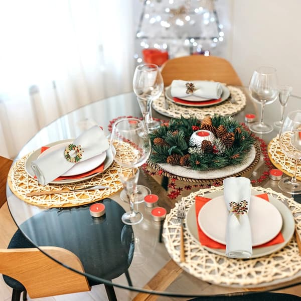 Set med 12 julservettringar, guld julservettringar jul-FS-