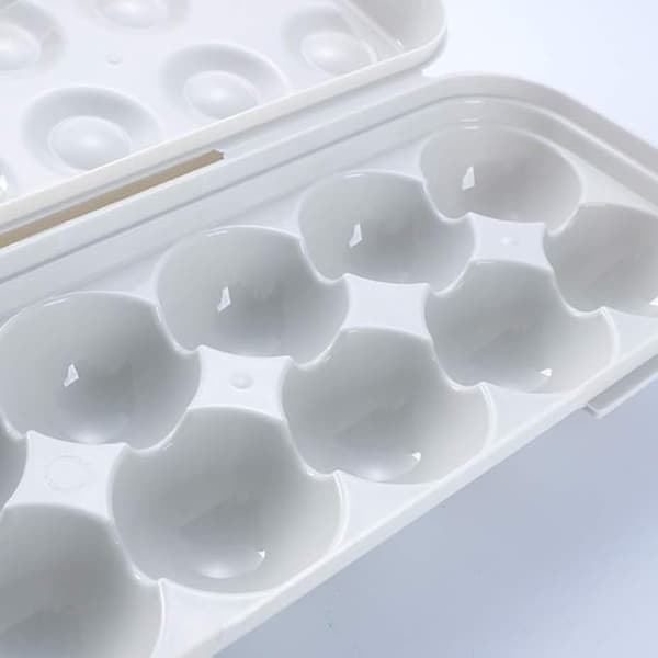 Äggförvaringslåda, 2-pack Ägglåda Kylskåp, Ägglåda i plast, Kylskåp Ägghållare, 12 äggs förvaringslåda, för äggförvaring (rosa, grå)-FS-