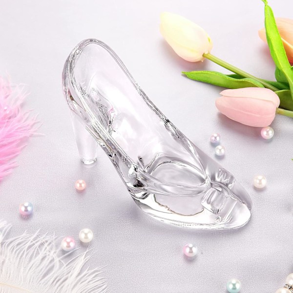 Glasfigur Ornament, Glastøffel Dekoration Askepot Sko Dekor-FS5-