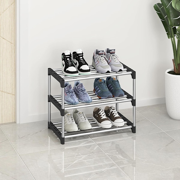 Small Shoe Rack, Stackable Shoe Shelf 3 Tier, Shoe Storage, Easy Shoe Rack-X42-