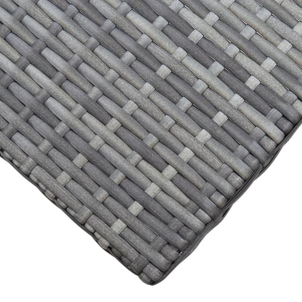 vidaXL Folding Stool Poly Rattan Grey gray