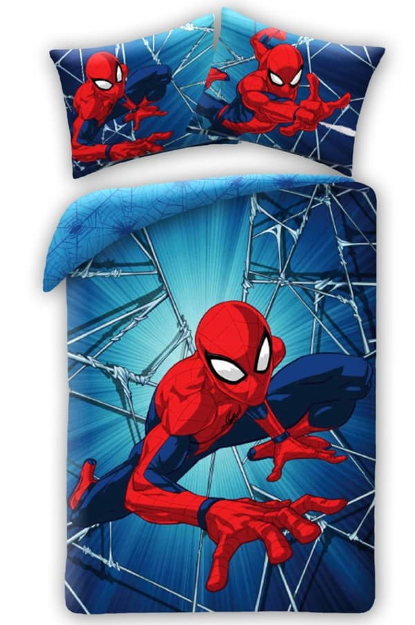 Spider-Man Dynamiskt Bäddset för Barn 100×135 cm, 40×60 cm - Perfekt för Superhjälteälskare!