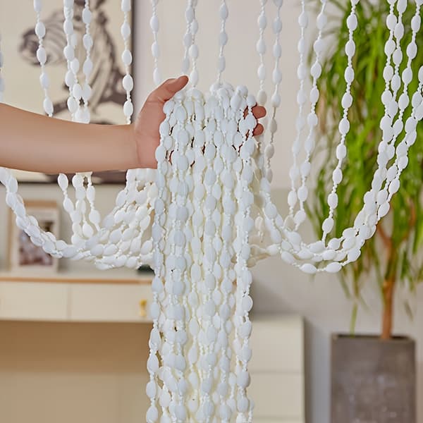 Boho Rod-Pocket Lantern Ball Gardin Dekorativ Dörrpartition Gardin Polyester Not provided Silvery Grey