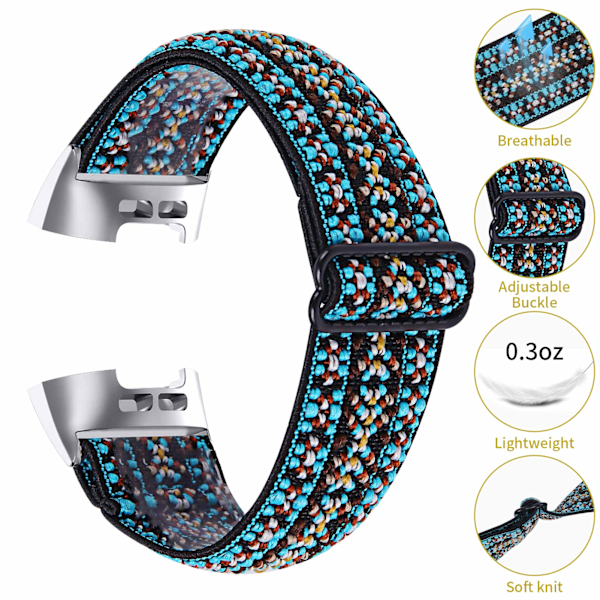 Armband, Mjukt Justerbart Elastiskt Ersättningsband Modemönster