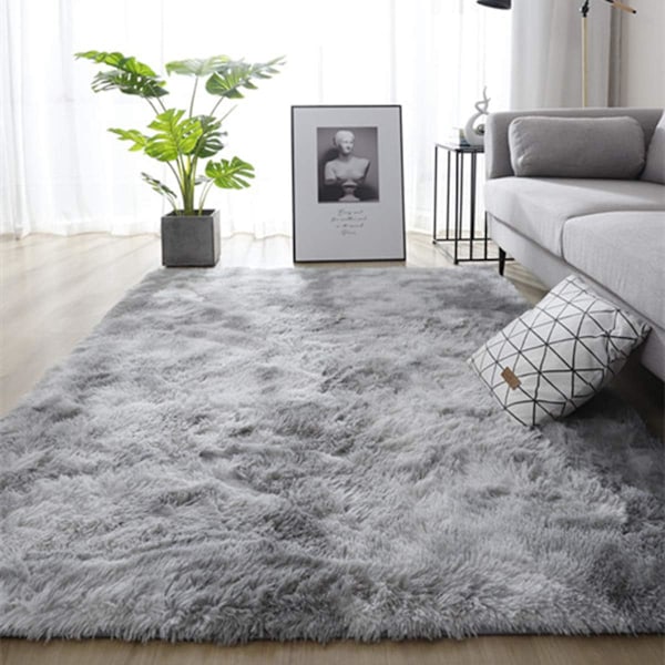 (80x160cm, Grå) Mjuk och fluffig matta, halkfri matta för sovrummet L-X42-