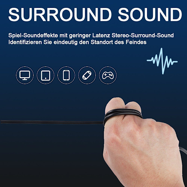 Spelheadset med mikrofon, över-öra, brusreducering