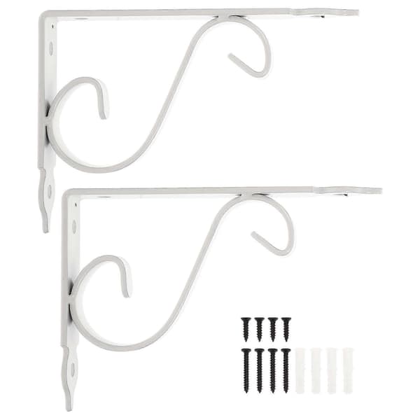 Durable Shelf Brackets Iron Triangle Shelf Support For Homeowners White 15.00X11.50X2.50CM Simple Design 2 Set-FS-